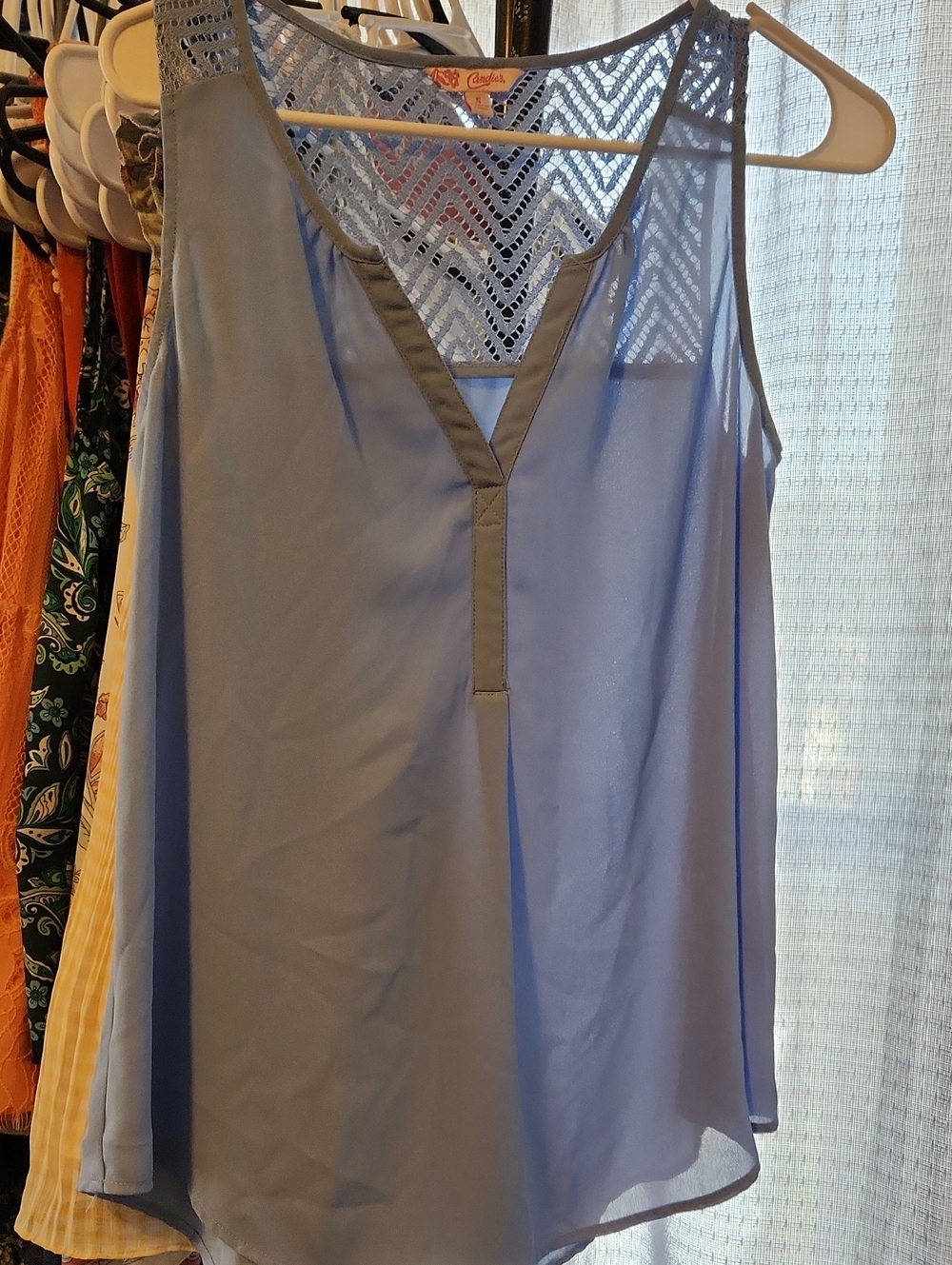 Candie's Blue Lace Top with Pink Tag